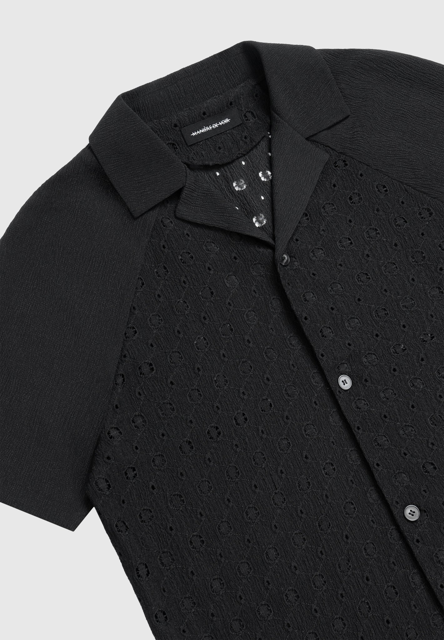 Textured Raglan Shirt - Black