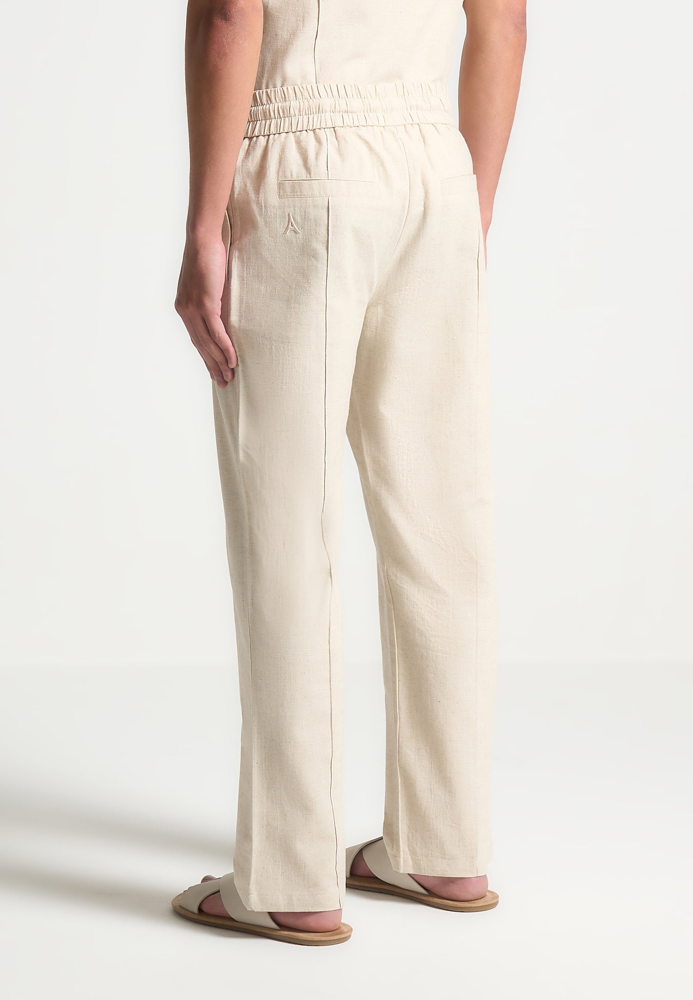Linen Pintuck Trousers - Natural