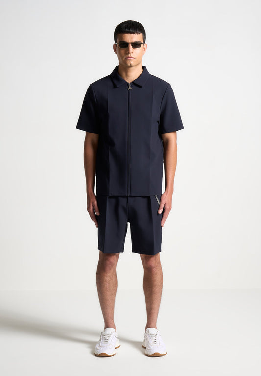 Tailored Shirt With Crease - Navy